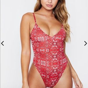 REVERSIBLE red Frankie’s bikinis one piece!